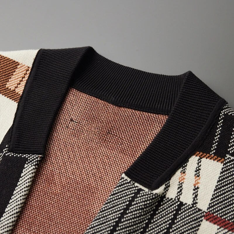 Abstract Wool Knit Cardigan