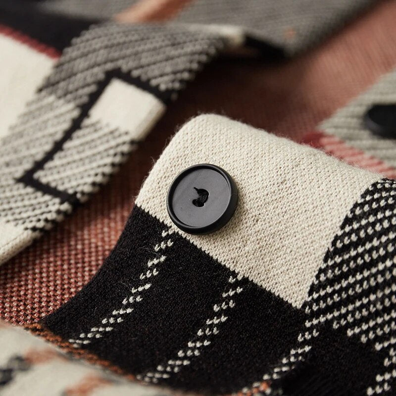 Abstract Wool Knit Cardigan
