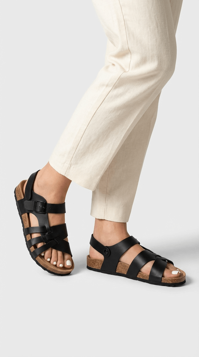 Women's Multi-Strap Casual Sandal Black
